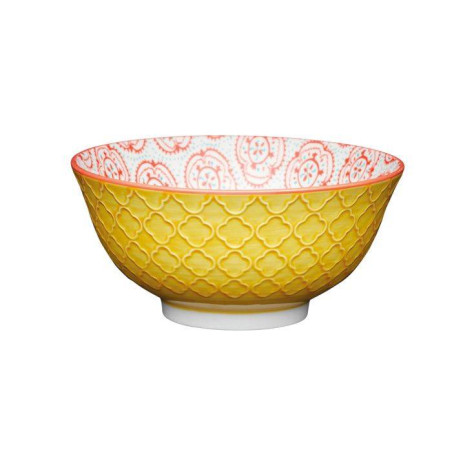 Bol coupelle en grès D15 700 ml Floral Géo Jaune rouge