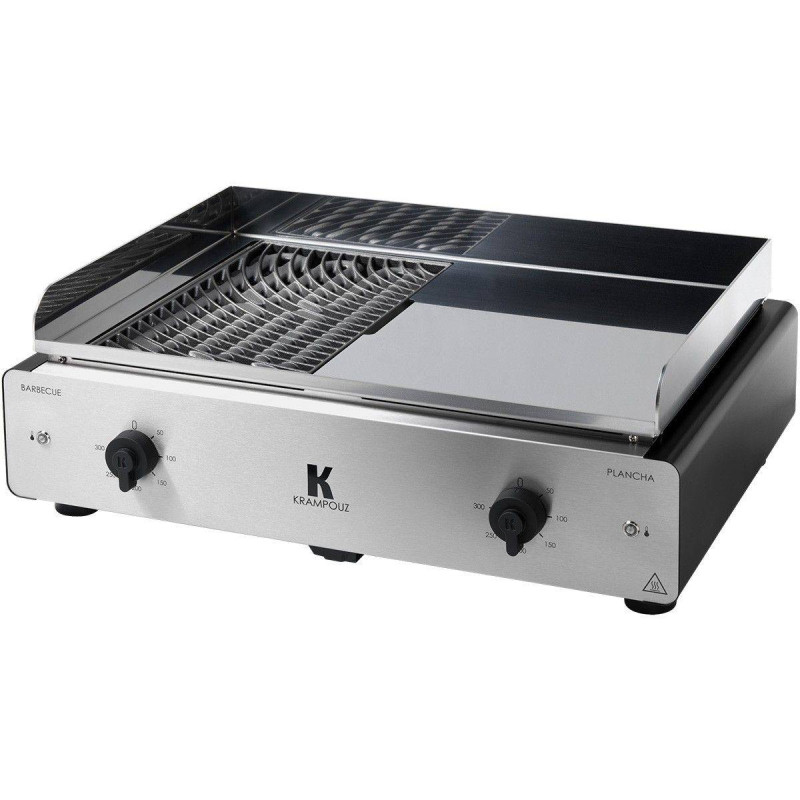 DUO K Plancha Grill Electrique Inox 64 x 43 3500W KRAMPOUZ
