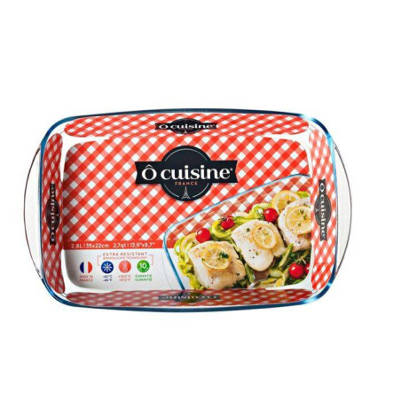 Plat à four rectangulaire en verre 35 x 22 cm O Cuisine France