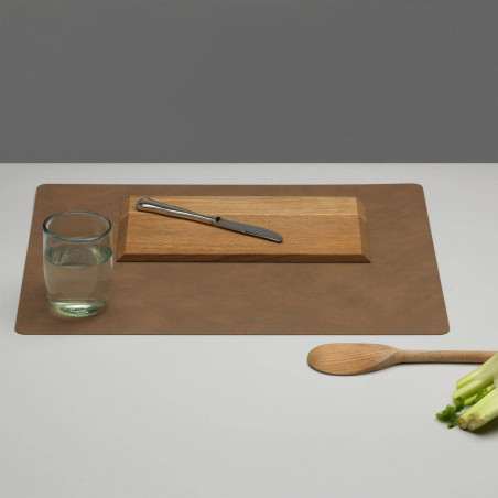 Set de table rectangulaire NUPO en cuir recyclé LINDDNA  45 x 35 Naturel