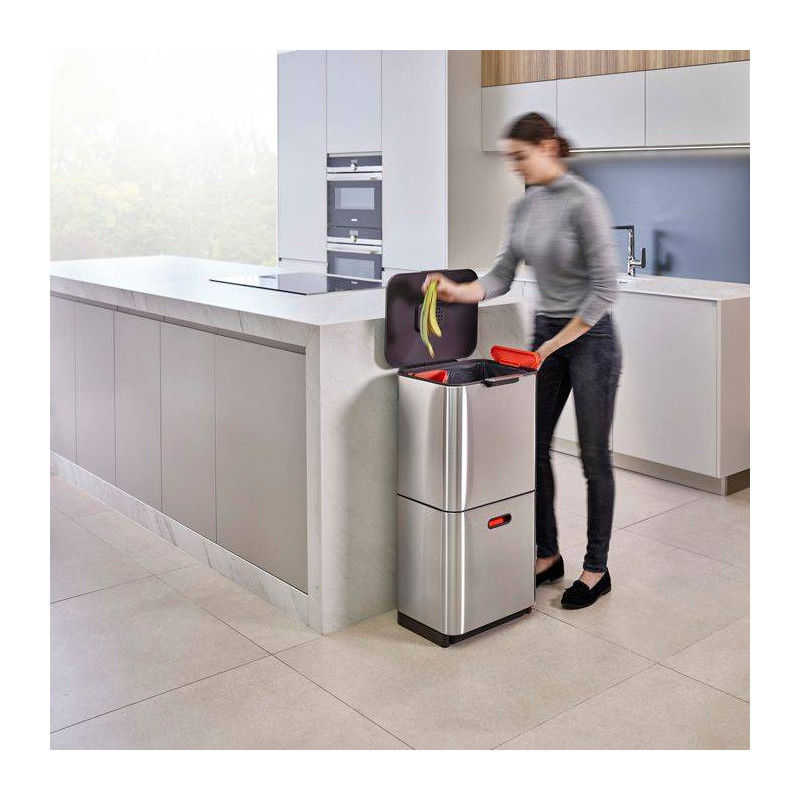 Poubelle de cuisine Tri Sélectif TOTEM Max Joseph Joseph 60 L Inox