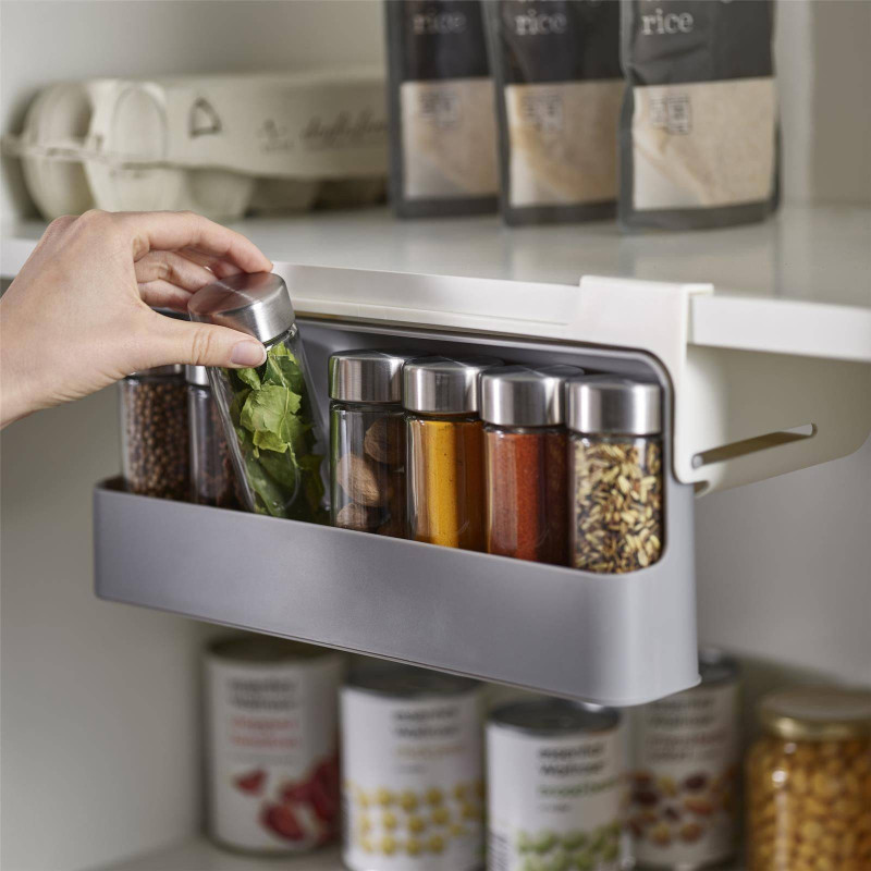 SOUJOY Lot De 2 étagères à épices En Acrylique à 3 Niveaux, Pour Armoire De Cuisine, Support De Rangement à épices Pour Comptoir, Salle De Bain, Bureau, Coiffeuse, Bureau