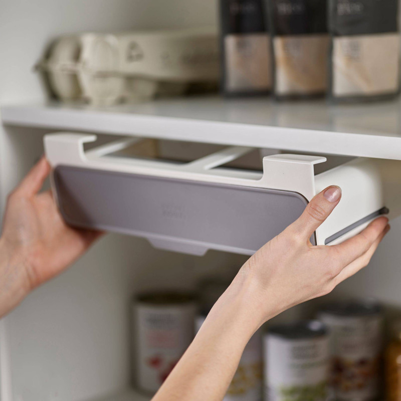 Étagère à Épices Tiroir Cachée – Rangement 6 Pots Sous Étagère Cuisine | Organisateur Épices Sans Perçage Pour Placard & Réfrigérateur