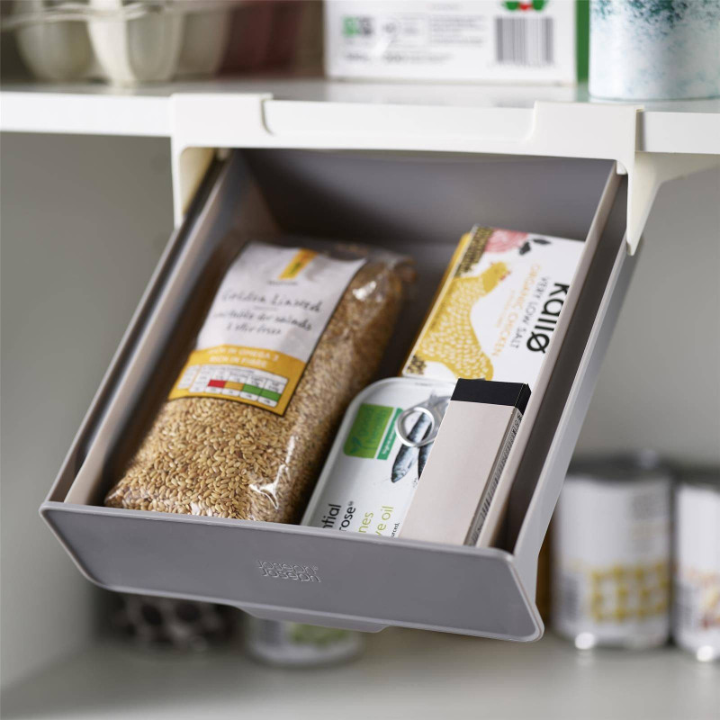 Rangement Sous Étagère Joseph Joseph - Pour Film Alimentaire, Papier Aluminium | Gain De Place Gris