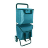 Chariot double MODULO Poussette de marché de courses 2 roues SIDEBAG Bleu canard