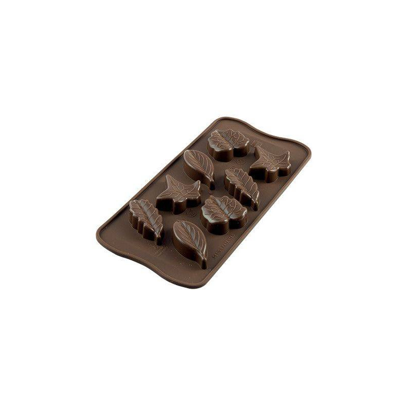 Moule Silicone Feuille 3D Pour Fondant - 12x20cm, 5 Motifs Feuilles, Pour Chocolat, Gelée, Décoration Gâteau