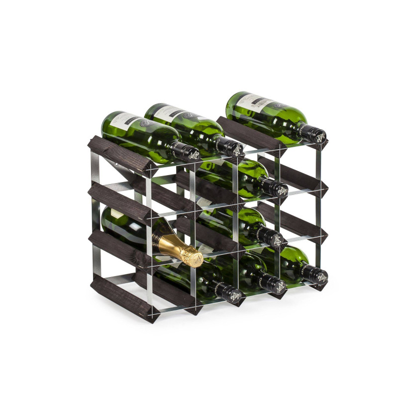 CASIER À VIN Range Bouteilles en Bois/métal noir 8 Bouteilles 4-6