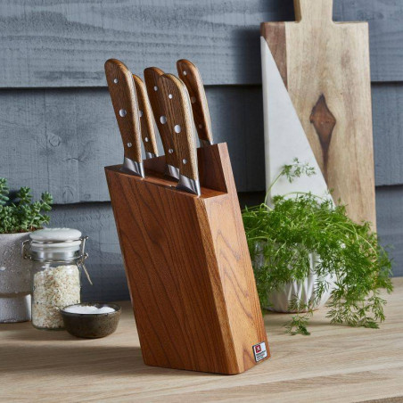 Richardson Cucina Bloc Couteaux 10 Pièces - Lame Inox AISI 420 - Manche POM - Set Cuisine Complet
