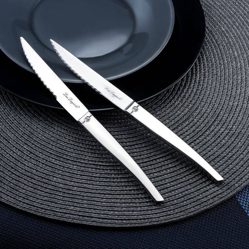 Lou Laguiole Coffret de 6 Couteaux Steak Jet Sablé