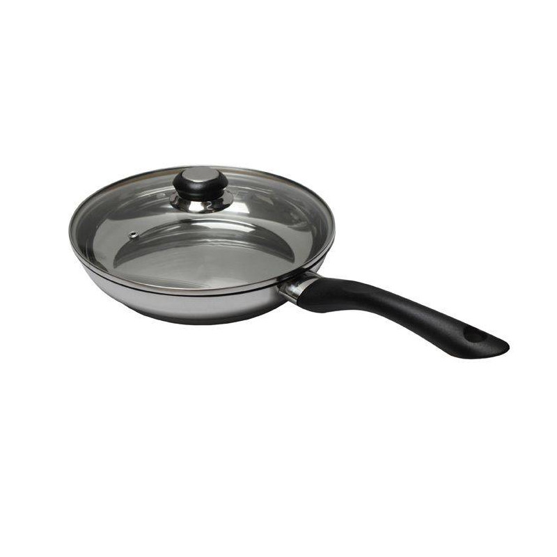 Poêle haute Sauteuse + couvercle Inox D28