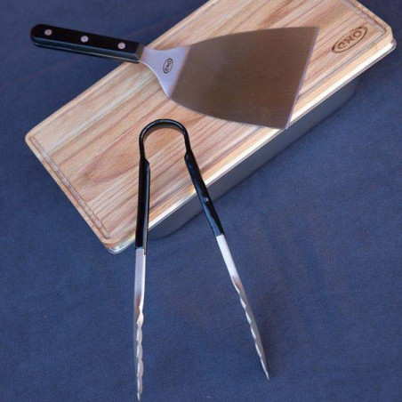 Ustensiles Plancha Spatule Pince Coffret du chef Bac gastro Planche à découper ENO