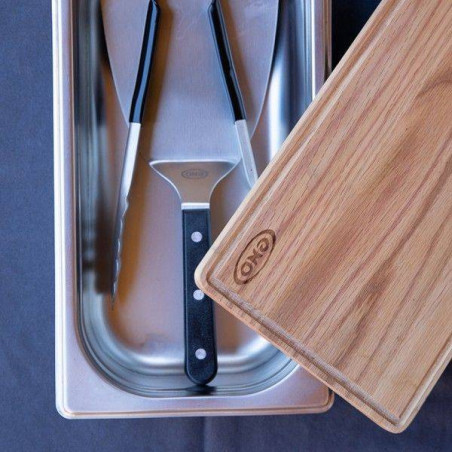 Ustensiles Plancha Spatule Pince Coffret du chef Bac gastro Planche à découper ENO
