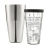 SHAKER Cocktail Inox + Verre gradué 400ml avec recettes KitchenCraft
