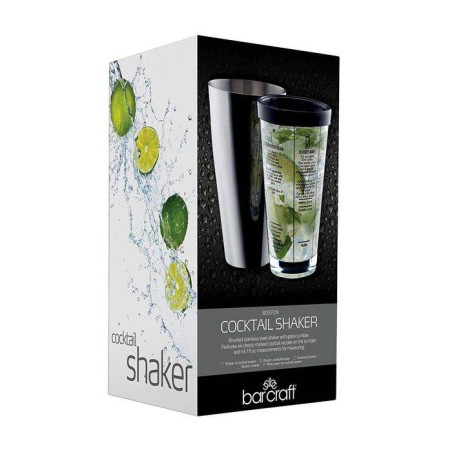 SHAKER Cocktail Inox + Verre gradué 400ml avec recettes KitchenCraft