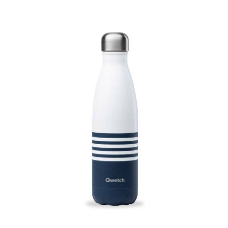 Bouteille isotherme double paroi en Inox Qwetch 500 ml Marinière Bleu