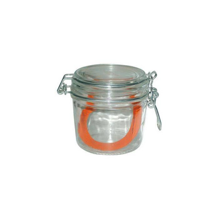 TERRINE Bocal en verre avec couvercle et caoutchouc 350gr - Les 6