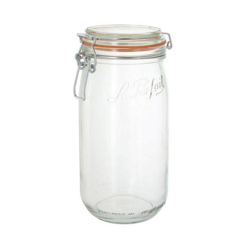 CONSERVE Bocal en verre avec couvercle et caoutchouc Le Parfait 1.5 L