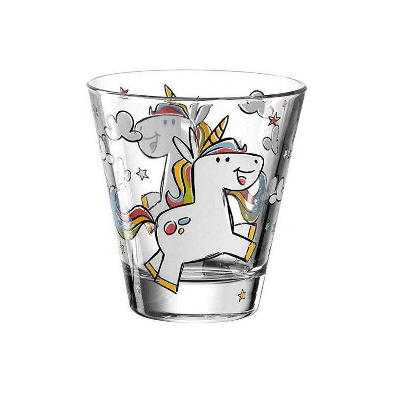 Leonardo Bambini 018727 Couvercle en verre lavable au lave-vaisselle en bambou sans BPA, flamant rose, diamètre 9 cm
