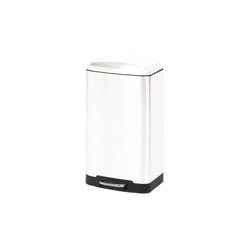 CUBO Poubelle de cuisine rectangulaire à pédale DUETT 30 L Métal Blanc