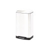 CUBO Poubelle de cuisine rectangulaire à pédale DUETT 30 L Métal Blanc