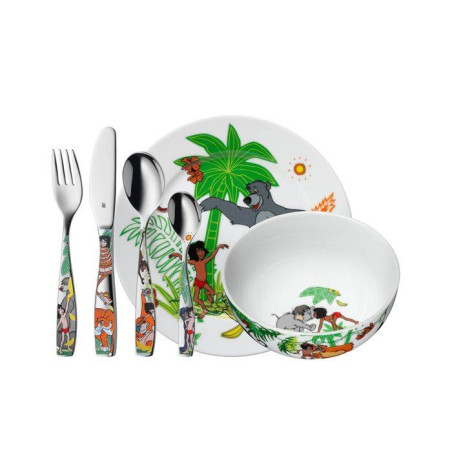 Le Livre de la Jungle Ensemble de Table Enfant - 6 pièces Assiette bol et couverts inox WMF