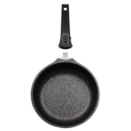 EASY CLICK Poêle Fonte Aluminium Aspect Pierre Manche amovible Induction GSW D24