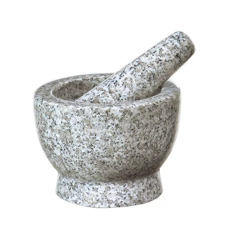 Mortier Et Pilon En Granit - Diamètre 11,5 Cm - Pour épices, Pesto, Ail - Lavable Au Lave-vaisselle