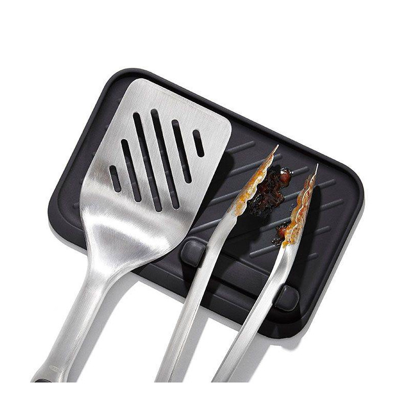 Spatule Et Grattoir Pour Plancha/barbecue - Inox 18/10 - Manche Ergonomique - Lot De 2 Spatules + 2 Crochets