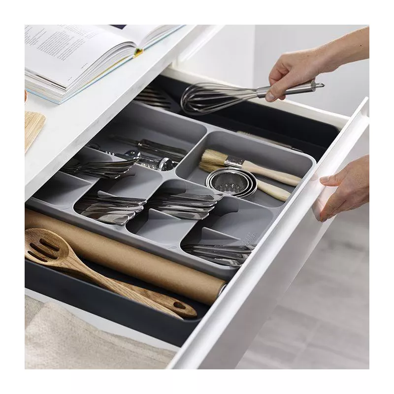 Range-couverts De Tiroir Réglable, Organisateur De Cuisine Extensible 51 74 Cm Profondeur 42 Cm Noir