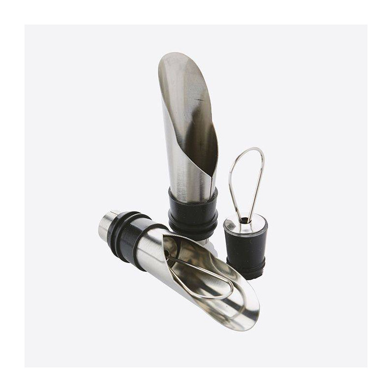Bouchon bec verseur anti-goutte inox et silicone Point Virgule - Les 2