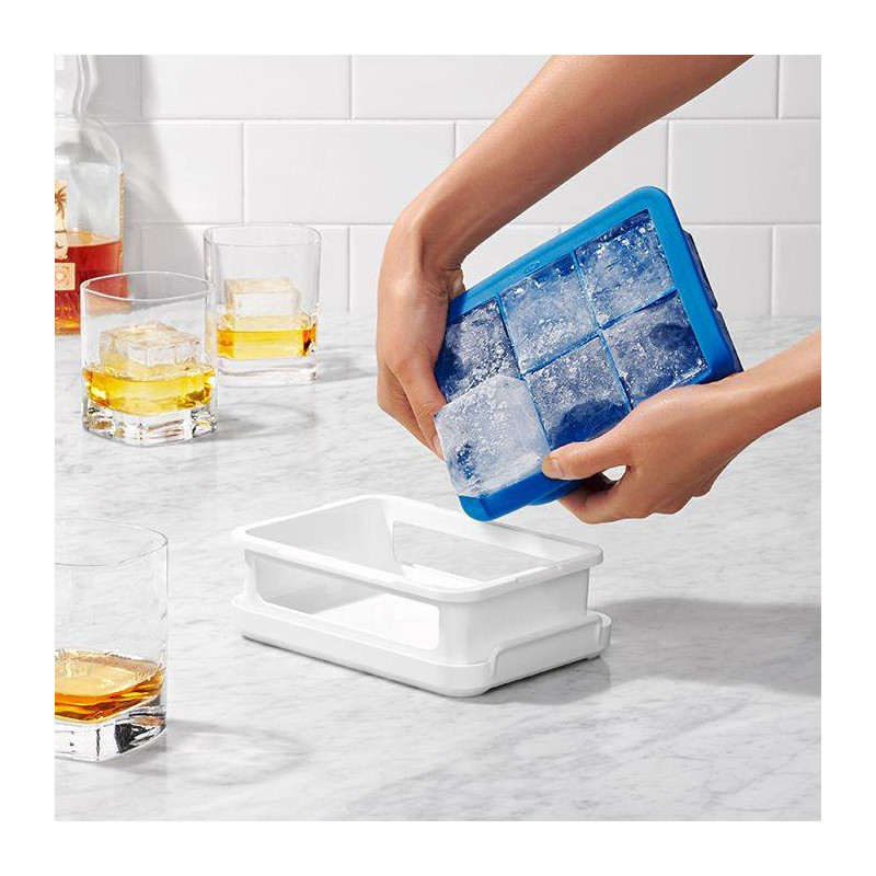 Bac à glaçons en silicone gros cubes XL avec couvercle OXO