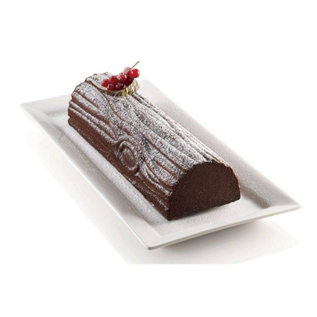 Silikomart Moule à Bûche 'Snowfall' En Silicone Platine - 81 X 250 X 58 Mm, Résistant -60°C à +230°C, Réutilisable 3000 Fois - Pour Desserts D'hiver