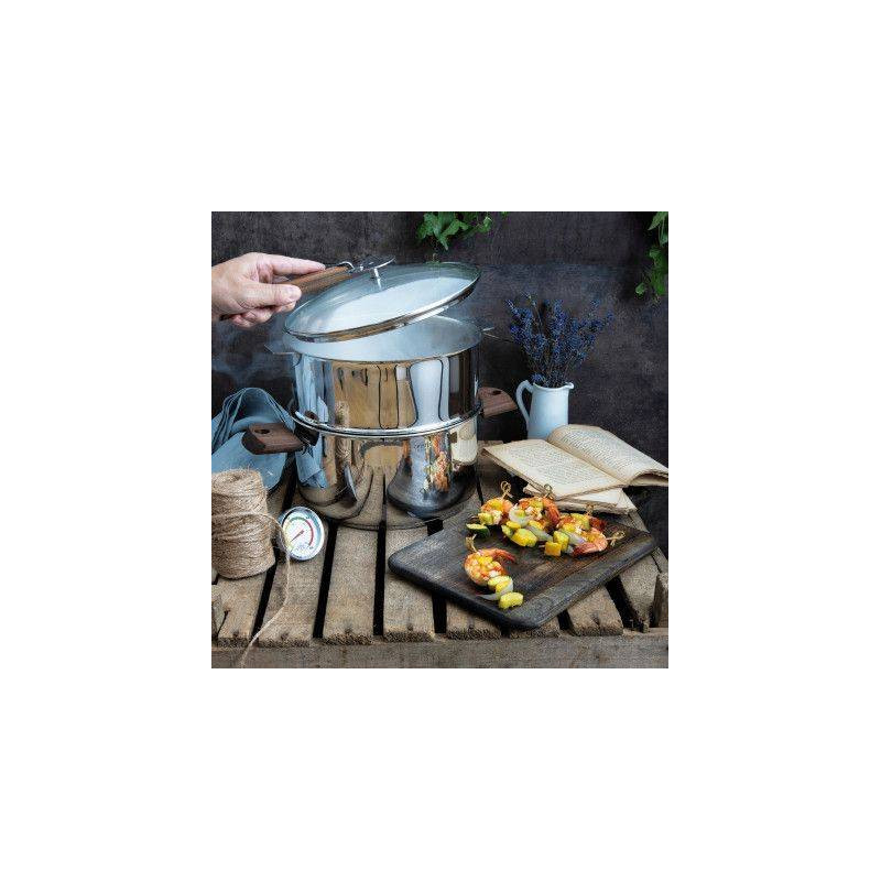 BIOME Cuisson Saine Ensemble Cuit vapeur amovible avec Thermostat CRISTEL D20 HETRE
