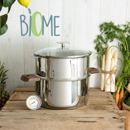 BIOME Cuisson Saine Ensemble Cuit vapeur amovible avec Thermostat CRISTEL D20 HETRE