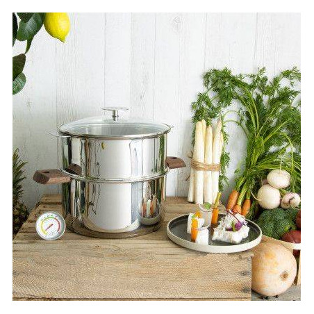 BIOME Cuisson Saine Ensemble Cuit vapeur amovible avec Thermostat CRISTEL D20 HETRE