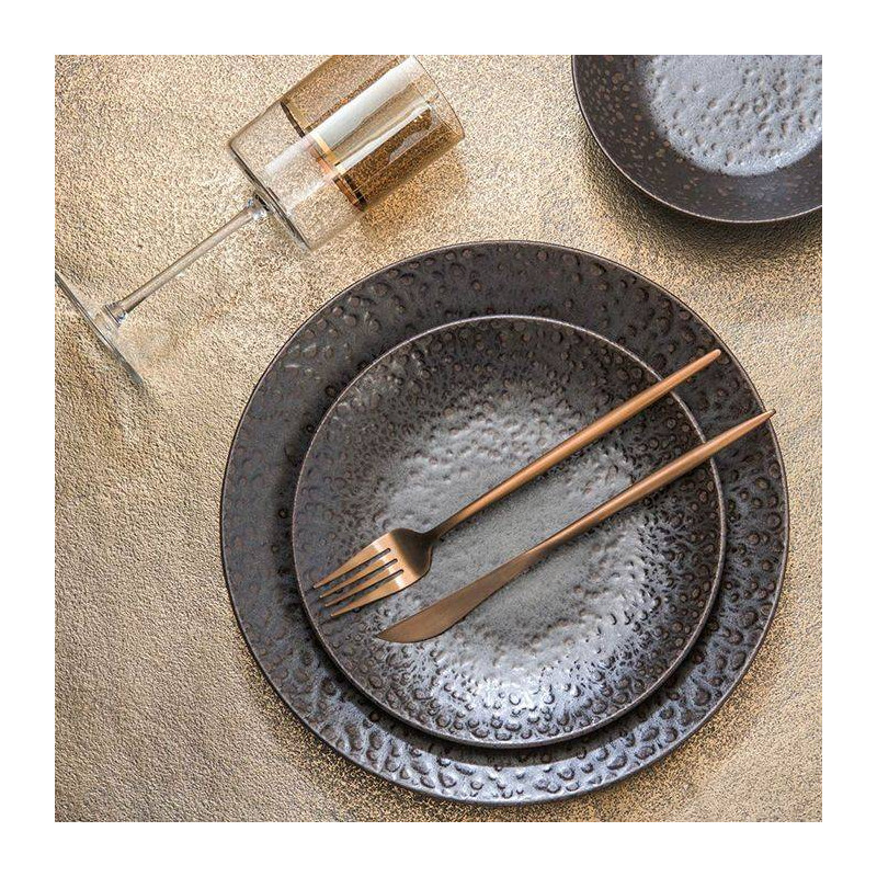 BASALTE Assiette plate en Grès D27 TABLE PASSION