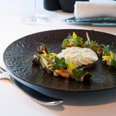 BASALTE Assiette plate en Grès D27 TABLE PASSION