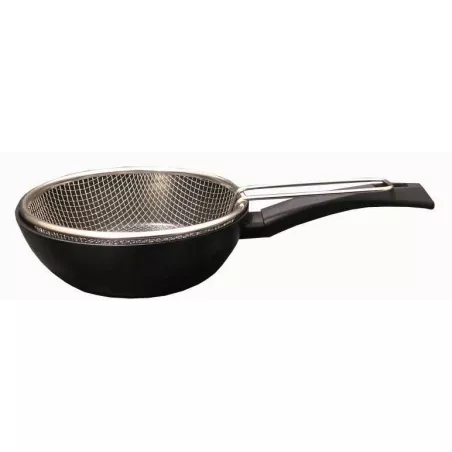Poêle à frire haute Wok Panier à friture Aluminium forgé revêtu 28 Baumalu