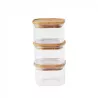 Boite de conservation carrée en verre Pebbly Lot de 3 x 0.5 L