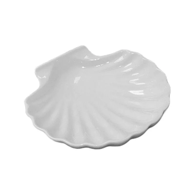 12 Coquilles Saint-Jacques En Céramique Blanche + 12 Fourchettes Inox