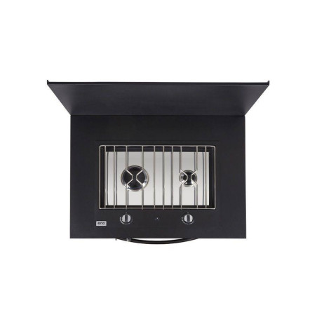 MODULO Cuisine extérieure Plaque et Four GAZ  Inox et Noir  ENO