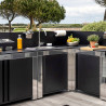 MODULO Pack Cuisine extérieure Elément Évier Inox + Acier galvanisé Noir ENO