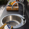 MODULO Pack Cuisine extérieure Elément Évier Inox + Acier galvanisé Noir ENO