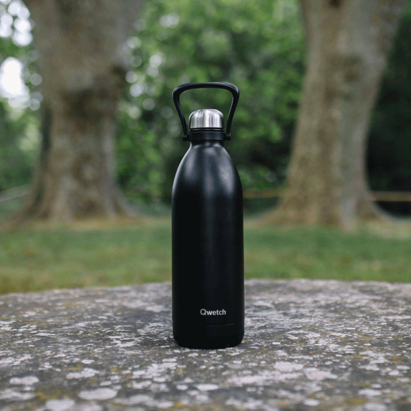 Bouteille isotherme double paroi en Inox Qwetch 260 ml Anémones Terracotta