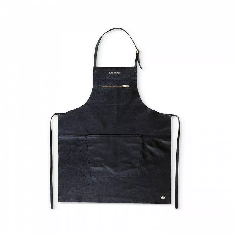 Tablier en cuir avec poche zippée DUTCHDELUXES Noir Taille Unique