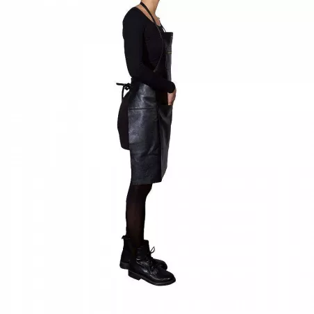 Tablier en cuir avec poche zippée DUTCHDELUXES Noir Taille Unique