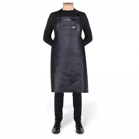 Tablier en cuir avec poche zippée DUTCHDELUXES Noir Taille Unique