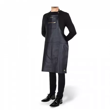 Tablier en cuir avec poche zippée DUTCHDELUXES Noir Taille Unique