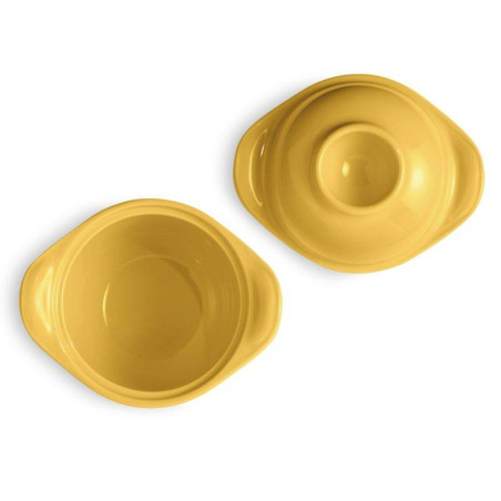 Boîte à Oeufs Faïence - Décor Semis Jaune - Louis Sicard