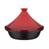 Tajine en Fonte Couvercle Céramique Induction Bicolore GSW Rouge Gris Anthracite D30